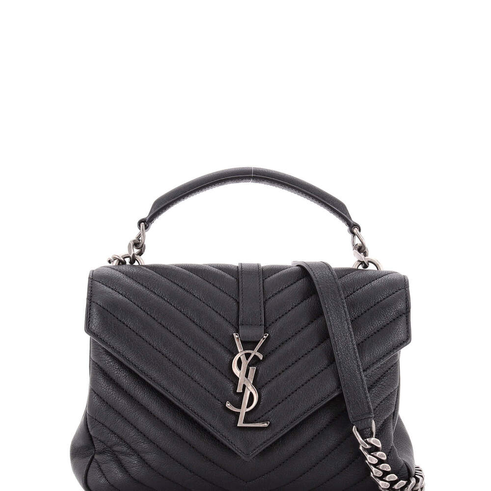 Saint Laurent Medium Classic Monogram College Bag Matelasse Chevron Leather